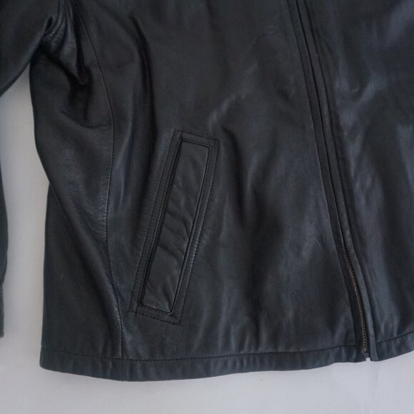 Wilsons The Leather Experts Black 100% Leather Zip Up Jacket XL - Picture 8 of 12